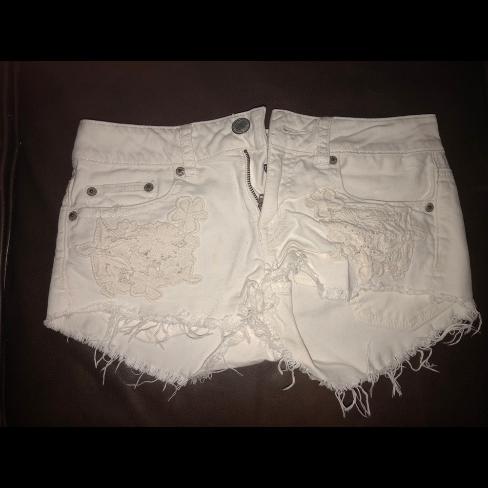white jean shorts